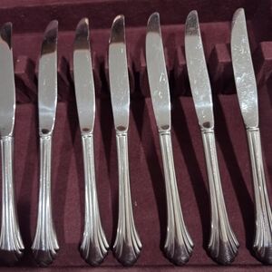 Elegant Silver Butter Knives Set